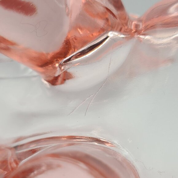 Vintage Co-Operative Flint Glass Pink Elephant Candy Trinket Dish Smooth Back - Picture 11 of 14